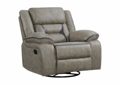 Denali Faux Leather Upholstered Chair Made With Wood Finished in Gray