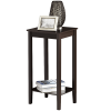 Small Rectangular Wood End Table, Dark Coffee Finish