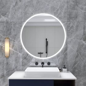 32 in. Round Wall-Mounted Dimmable LED Bathroom Vanity Mirror with Defogger and Bluetooth Music Speaker