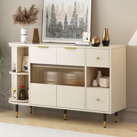 U_STYLE Rotating Storage Cabinet with 2 Doors and 2 Drawers, Suitable for Living Room, Study, and Balcony