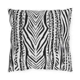 Decorative Outdoor Pillows With Zipper - Set Of 2, Native Black And White Abstract Pattern