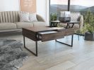 Luxor Lift Top Coffee Table With Drawer -Dark Walnut