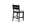 Contemporary 2pc Counter Height Dining Side Chair Upholstered Seat Ladder Back Dark Frame Gray Fabric Upholstery Dining Room Furniture