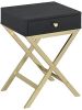 Coleen Side Table in Black & Brass