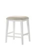 Sasha White Counter Height Stool with Upholstered Seat