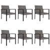 7 Piece Patio Dining Set Poly Rattan Gray