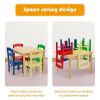 Kids 5 Pieces Table and Chair Set Wooden Children Activity Playroom Furniture Gift