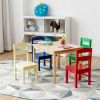 Kids 5 Pieces Table and Chair Set Wooden Children Activity Playroom Furniture Gift