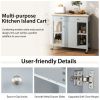 Mobile Kitchen Island Cart with 4 Open Shelves and 2 Drawers