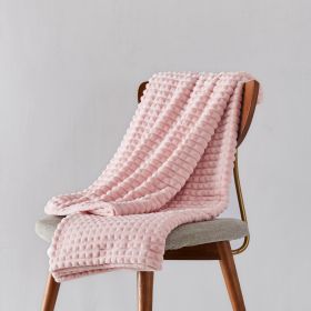 Flannel Plaid Soft And Comfortable Autumn And Winter Bed Cover Office Warm Nap Blanket Sofa Cover (Option: Pink-127*152)