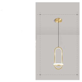 Modern Simple Led Bedroom Bedside Chandelier Nordic Creative Personality (Option: Gold-neutral light)