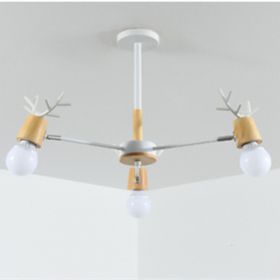 Modern Minimalist Ceiling Lamp Nordic Creative Antler Lamp (Option: 5W Warm Light Bulb-3 Heads White)