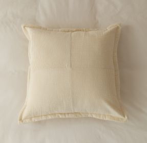 Hotel Homestay Corduroy Fly Edge Pillow Cover (Option: Rice white-50X50CM)