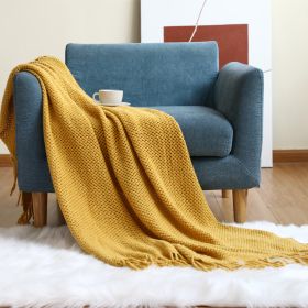 Office Sofa Nap Knitting Blanket (Option: Yellow-130x240cm)