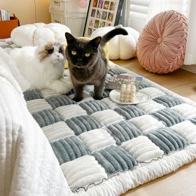 Cream Color Autumn And Winter Plush Bedside Mats Non-slip (Option: Milk gray glutinous rice-45x45cm)