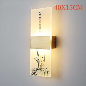 Plum, Orchid, Bamboo, Chrysanthemum LED Bedside Lamp (Option: Orchid-40x15cm-Warm light)