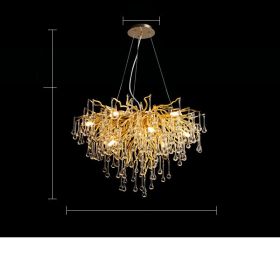 Postmodern Light Luxury Chandelier Water Drop Crystal Lamp Atmosphere (Option: 60C-9W light source)