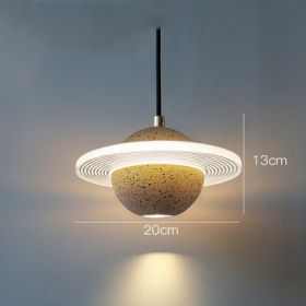 Planet Small Chandelier Red Single Head Bedroom Bedside Lamp (Option: Double glossy sand yellow-110v)