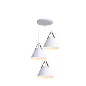 Nordic Dining Room Chandelier Creative Art Simple Personality Macaron Bedroom Bar Lamp (Option: White disc-No bulb)