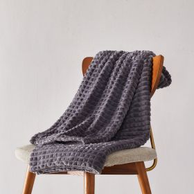 Flannel Plaid Soft And Comfortable Autumn And Winter Bed Cover Office Warm Nap Blanket Sofa Cover (Option: Gray-127*152)