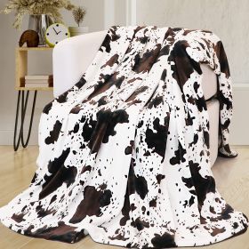 Cow Printing Blanket Digital Flannel (Option: Style 1-100x130)