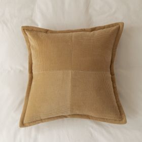 Hotel Homestay Corduroy Fly Edge Pillow Cover (Option: Camel-50X50CM)