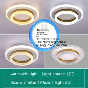 Simple LED Corridor Aisle Hallway Living Room Entrance Balcony Ceiling Light (Option: Golden, Round-Tricolor Light)