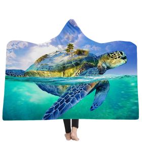 New Ocean Turtle Series Hooded Blanket Cape (Option: 6style-130x150cm)