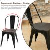 18 Inch Set of 4 Metal Dining Chair with Stackable Design