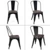 18 Inch Set of 4 Metal Dining Chair with Stackable Design