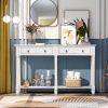 Console Table Sofa Table for Entryway with Drawers and Long Shelf Rectangular