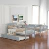 Twin over Twin Bunk Bed with Trundle and Storage