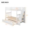 Twin over Twin Bunk Bed with Trundle and Storage