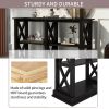 Console Table with 3-Tier Open Storage Spaces and 'X' Legs, Narrow Sofa Entry Table for Living Room, Entryway and Hallway