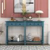 Console Table Sofa Table for Entryway with Drawers and Long Shelf Rectangular