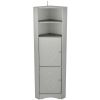 Tall Bathroom Corner Cabinet; Freestanding Storage Cabinet with Doors and Adjustable Shelves; MDF Board; Gray