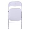 White/Black Plastic Folding Chair for Wedding Commercial Events Stackable Folding Chairs with Padded Cushion Seat