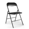 White/Black Plastic Folding Chair for Wedding Commercial Events Stackable Folding Chairs with Padded Cushion Seat