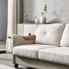 Living Room Furniture Linen Fabric Faux Leather with Wood Leg 2+3 Sectional (Dark Grey)