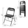 White/Black Plastic Folding Chair for Wedding Commercial Events Stackable Folding Chairs with Padded Cushion Seat