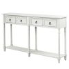 Console Table Sofa Table for Entryway with Drawers and Long Shelf Rectangular