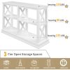 Console Table with 3-Tier Open Storage Spaces and 'X' Legs, Narrow Sofa Entry Table for Living Room, Entryway and Hallway