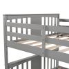 Full over Full Bunk Bed with Ladder for Bedroom;  Guest Room Furniture