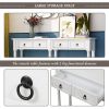 Console Table Sofa Table for Entryway with Drawers and Long Shelf Rectangular