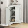 Triangle Bathroom Storage Cabinet with Adjustable Shelves, Freestanding Floor Cabinet for Home Kitchen