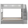 Twin over Twin Bunk Bed with Trundle and Storage