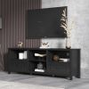 WESOME 70.08 Inch Length Black TV Stand for Living Room and Bedroom;  with 2 Drawers and 4 High-Capacity Storage Compartment.