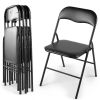 White/Black Plastic Folding Chair for Wedding Commercial Events Stackable Folding Chairs with Padded Cushion Seat