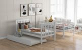 Twin over Twin Bunk Bed with Trundle and Storage