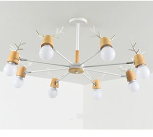 Modern Minimalist Ceiling Lamp Nordic Creative Antler Lamp (Option: Without Light Source-8 White Heads)